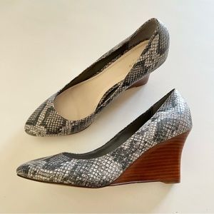 Cole Haan OS Grand Snake Printed Leather Pointed Wedge